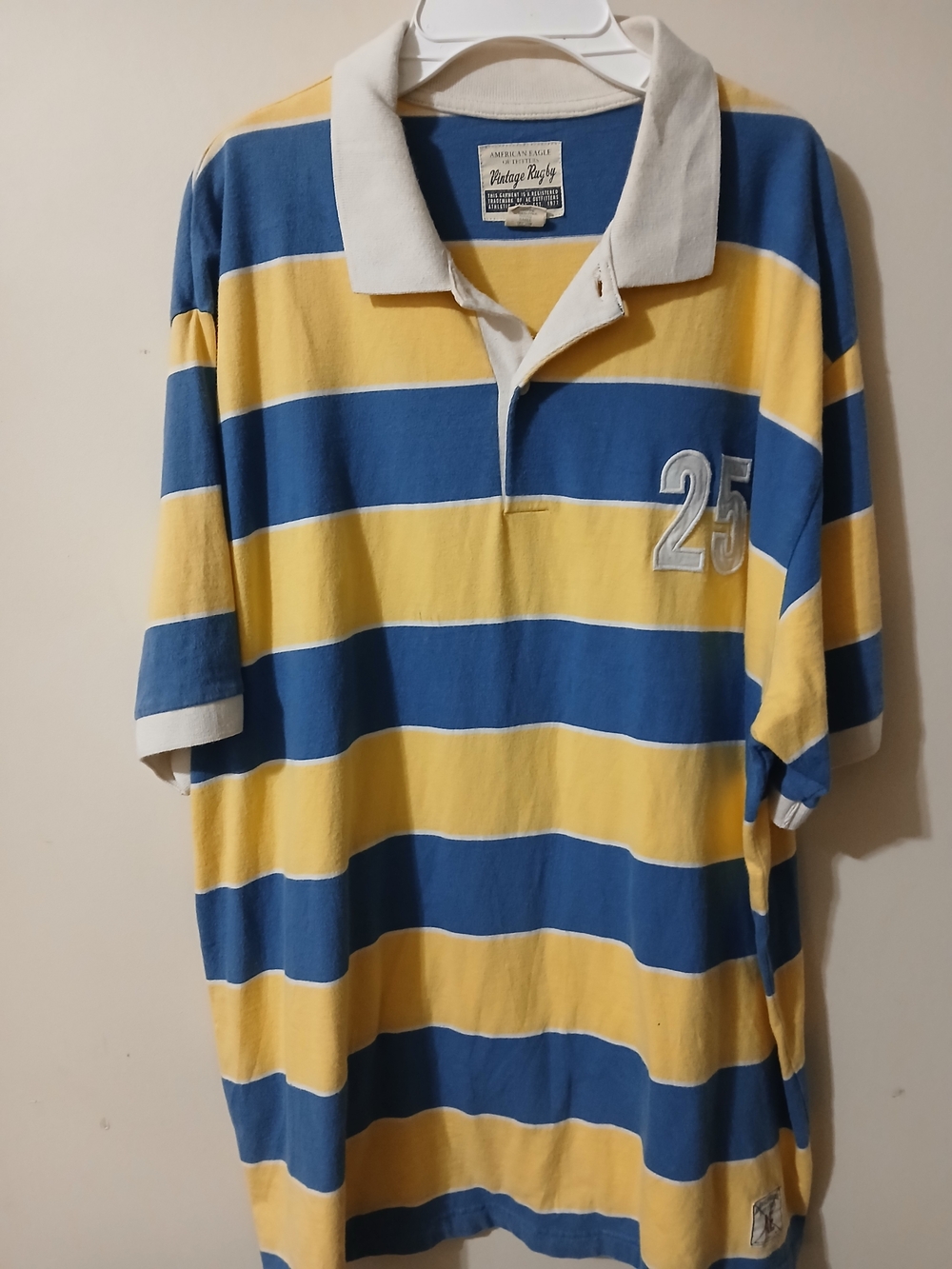 American eagle Vintage Rugby men XL  Shirt in Blue & Yellow - Size Kids